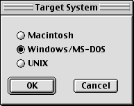 Target System Dialog