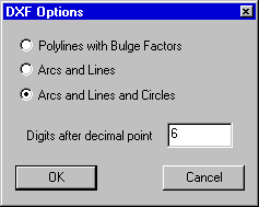 DXF Options Dialog
