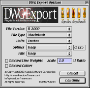 DWG Export Dialog
