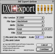 DXF Export Dialog
